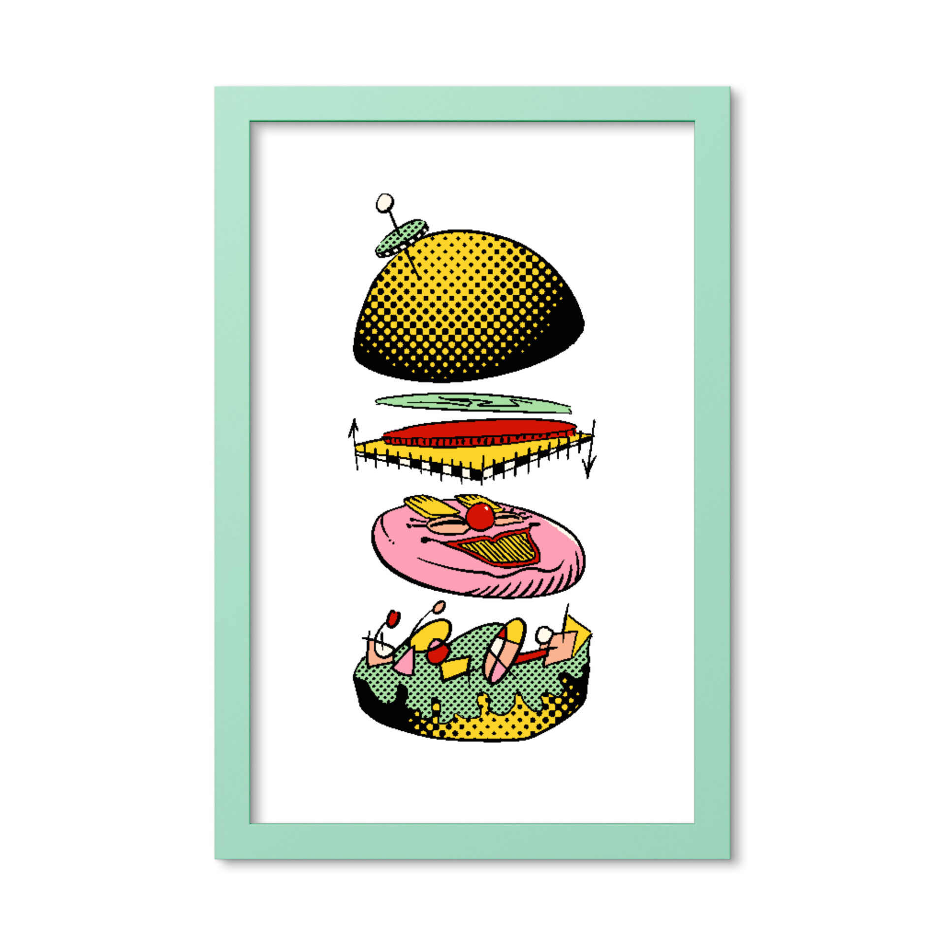 Mischief Burger in Matte Coloured Frame - Image 2