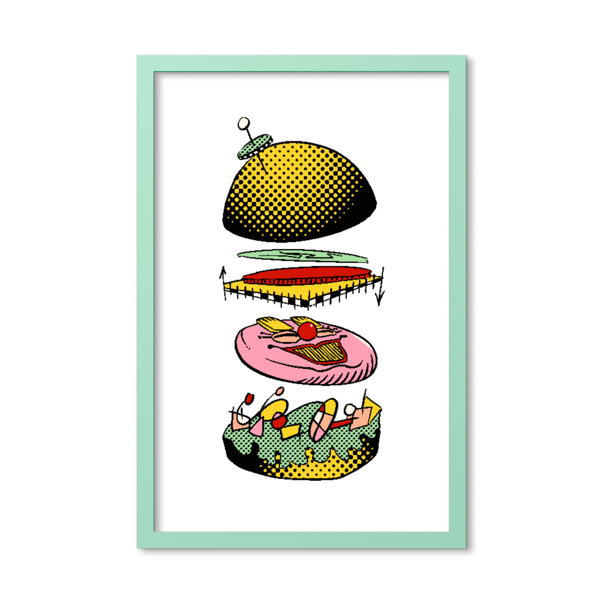 Mischief Burger in Matte Coloured Frame - Image 3